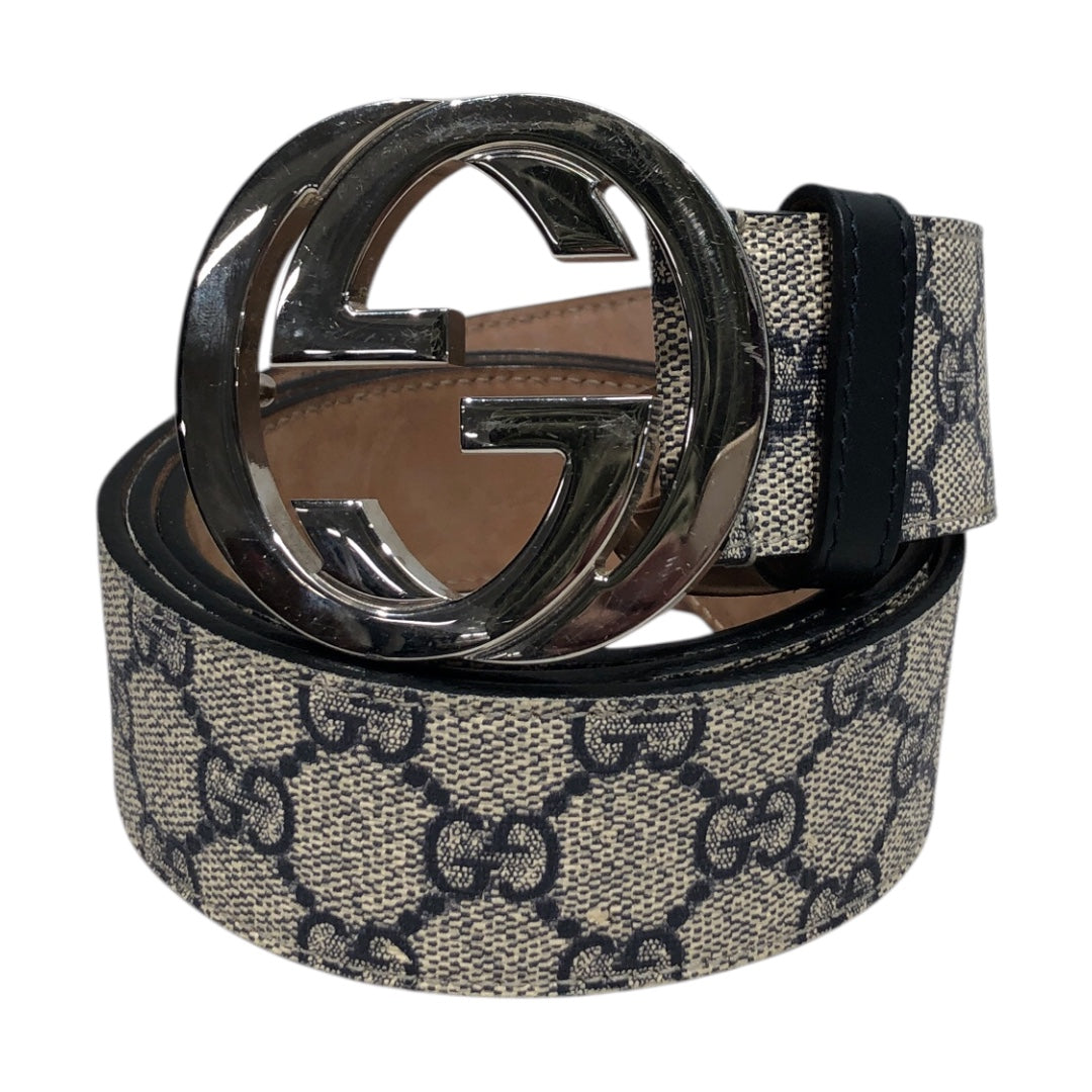 GUCCI/Belt/Monogram/Leather/NVY/