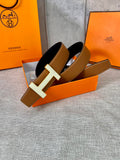 HM CONSTANCE BELT BUCKLE & REVERSIBLE TAWNY BROWN LEATHER STRAP 38MM GOLD HARDWARE |Hermès belt