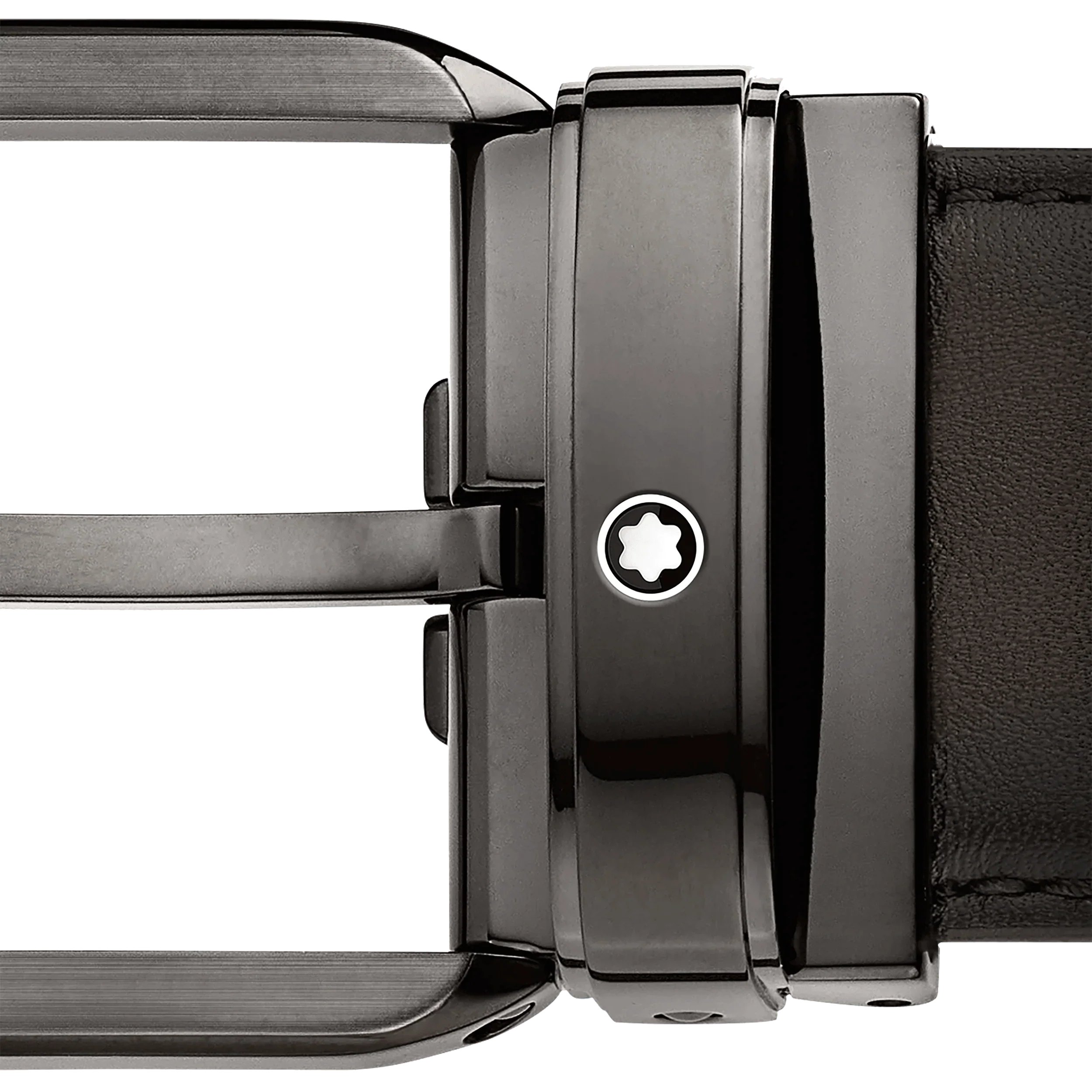 Montblanc belt 35mm rectangular buckle shaded brown leather 129456