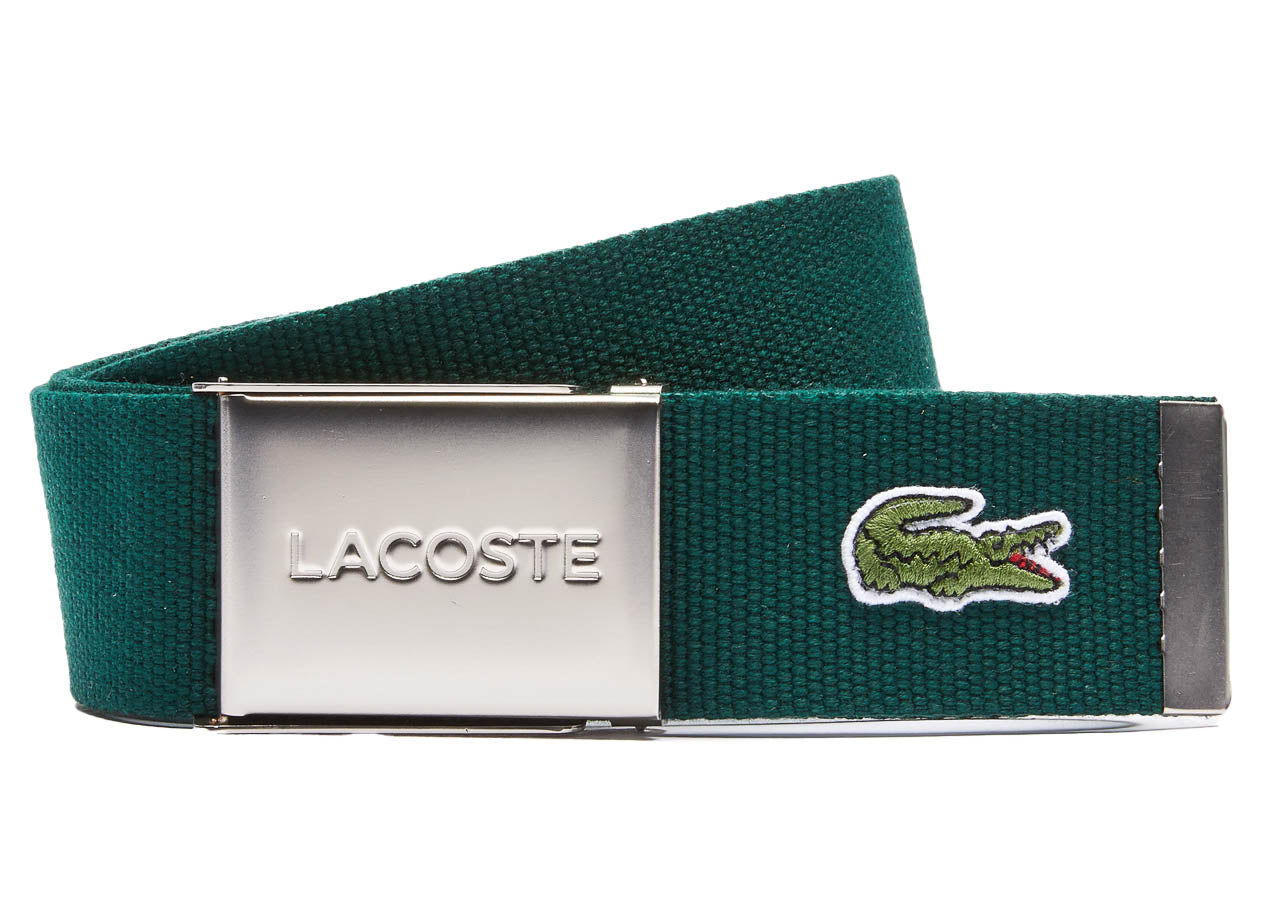 LACOSTE Herren Gürtel aus Stoff - schönes Etui, gravierter Schiebeschnallenverschluss